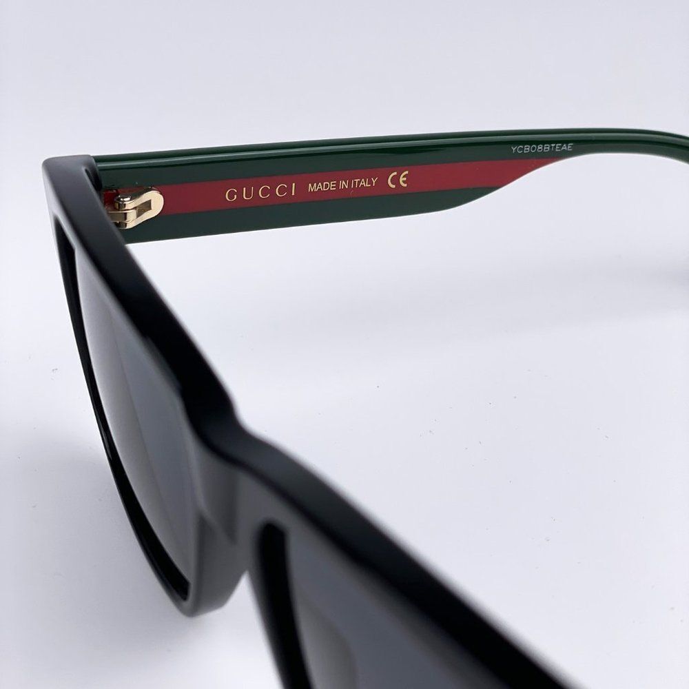 NEW Gucci GG0340S 006 Rectangle Black Green Sunglasses - Picture 8 of 14